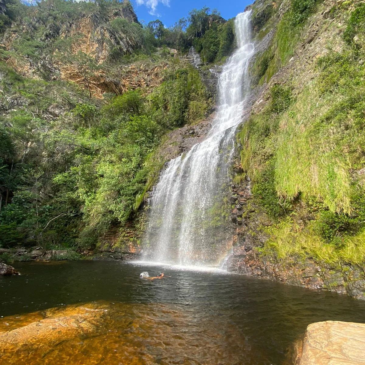 Cachoeira Farofa, Primeira queda, Parque Nacional Serra do C...
